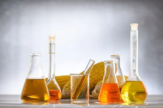 vetreria da laboratorio con biocarburanti a ricordare le white biotech